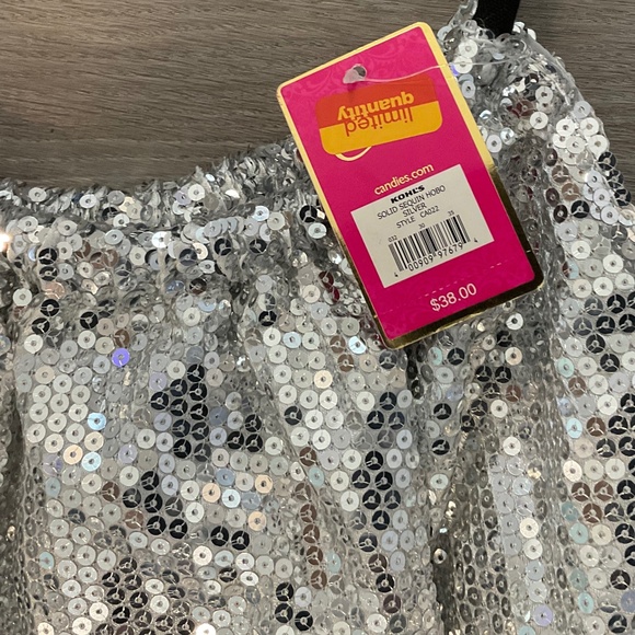 Candies Disco Silver Sequins Hobo Bag NWT - Picture 4 of 9